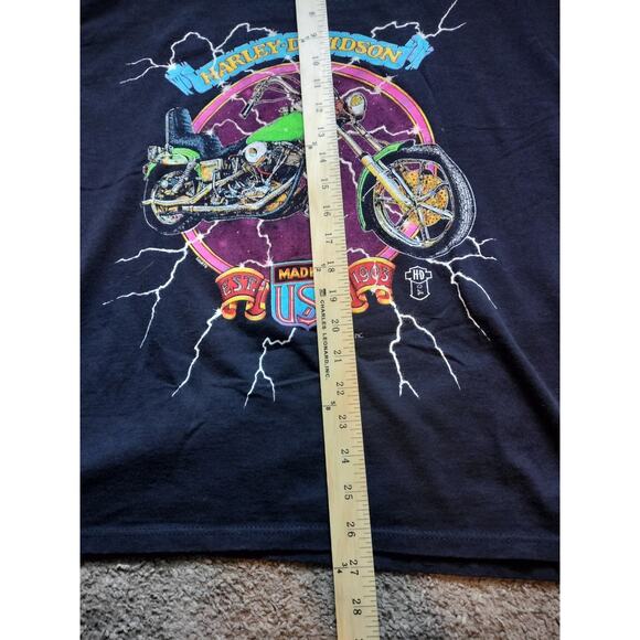 Vintage 90s Harley Davidson Grail Lightning T Shirt Size Large Fun Wear - Picture 5 of 6